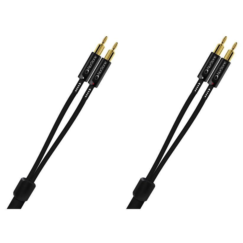 Cable de altavoces Inovadis NorStone Arran - 1,5 m - Conectores macho banana a macho banana - Blindado - Negro