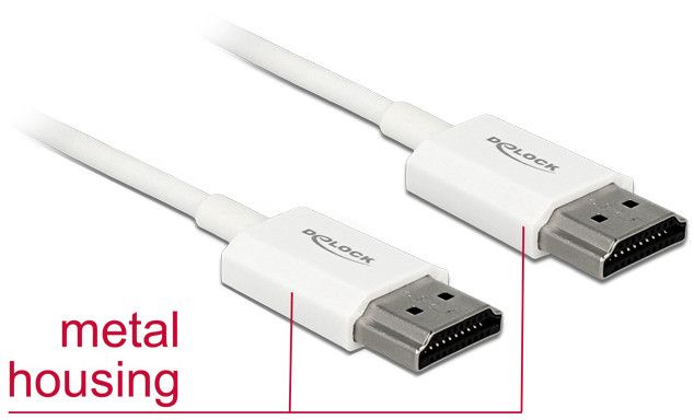 Cable HDMI de Alta Velocidad Delock con Ethernet - 4,5 m - Blanco