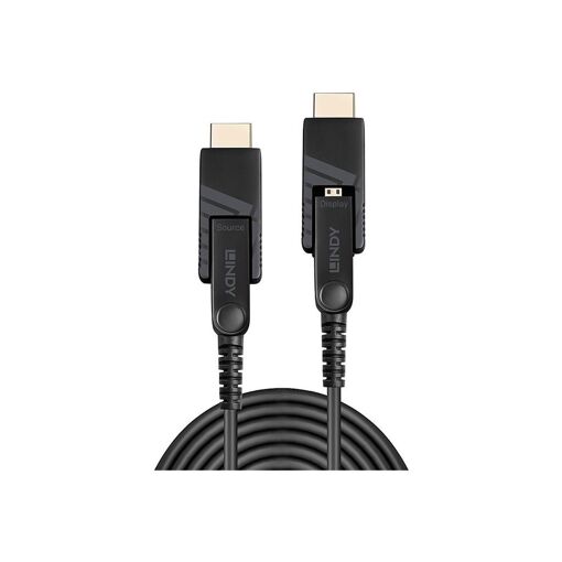 Lindy 4K HDMI Cable with Ethernet Kit (Hybrid Copper/Fiber Optic, 40m, Black)