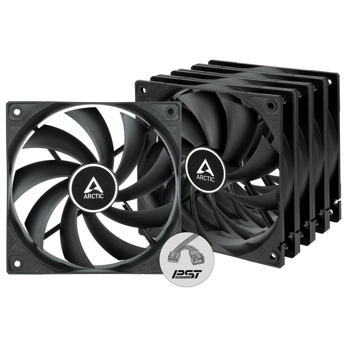 ARCTIC F12 PWM PST Computer Case Fan 12cm Black 5 Piece(s)