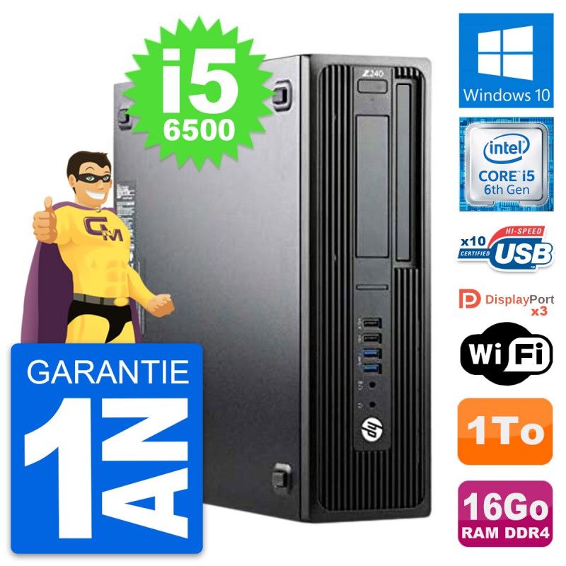 HP WorkStation Z240 SFF - Intel Core i5-6500, 16GB RAM, 1TB HDD, Windows 10, WiFi