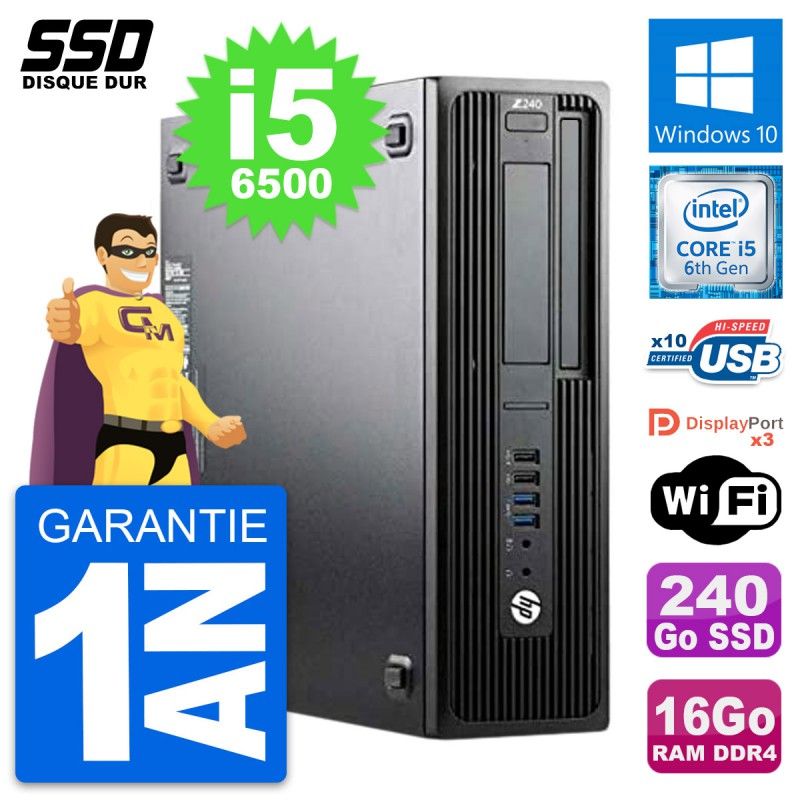 Estación de trabajo HP Z240 SFF - Intel Core i5-6500, 16GB RAM, 240GB SSD, Windows 10, WiFi