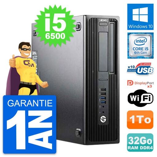 Estación de trabajo HP Z240 SFF - Intel Core i5-6500, 32GB de RAM, 1TB HDD, Windows 10, WiFi