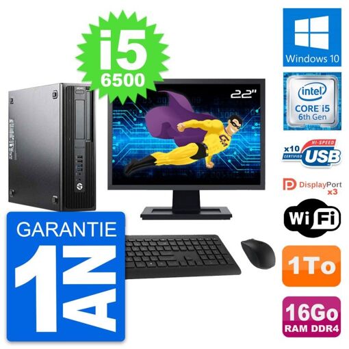 Computadora de escritorio HP Z240 SFF - Pantalla de 22', Procesador Intel Core i5-6500, 16 GB de RAM, 1 TB de almacenamiento, Windows 10, WiFi