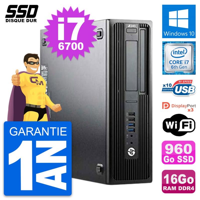 HP WorkStation Z240 SFF - Intel Core i7-6700, 16GB RAM, 960GB SSD, Windows 10