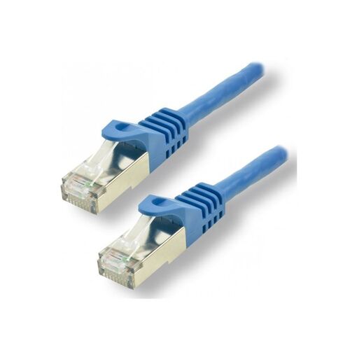 Cable de conexión MCL RJ-45 (M) a RJ-45 (M) - 50 cm - 6,2 mm - SFTP Cat 7 - Libre de halógeno, moldeado, sin gancho - Azul