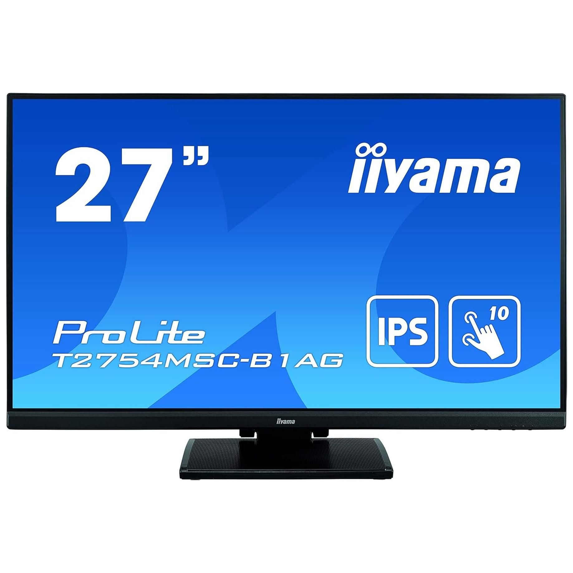 Iiyama ProLite T2754MSC-B1AG - 27" LED Touchscreen Monitor - Full HD (1080p) @ 60Hz - IPS - 300 cd/m² - 4ms Response Time - HDMI, VGA