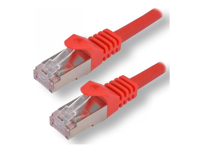 MCL RJ-45 (M) to RJ-45 (M) Cable - 10m - 6.2mm - SFTP - CAT 7 - Halogen Free, Molded, Hookless - Red