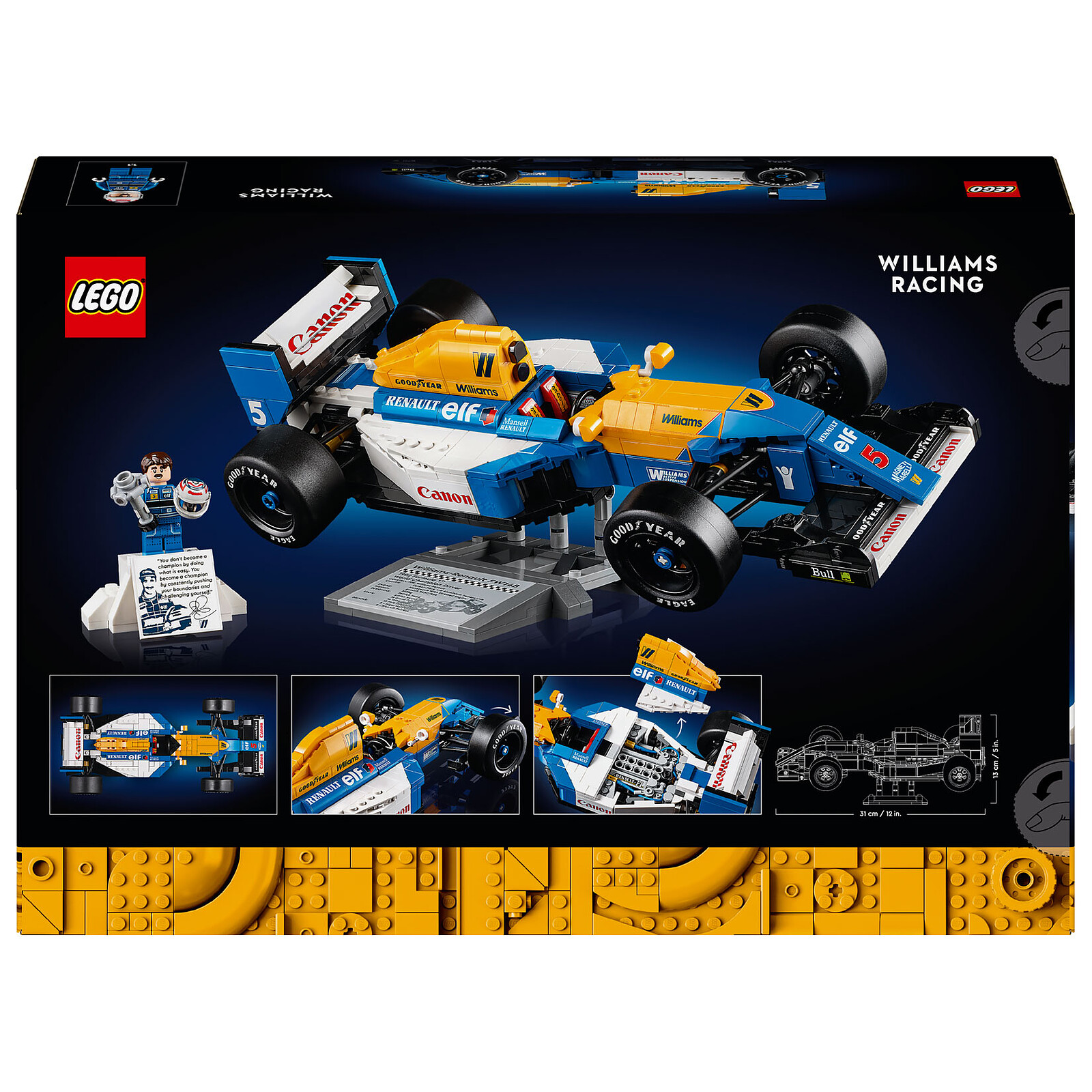 LEGO Icons 10353 Williams Racing FW14B and Nigel Mansell