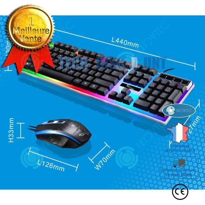 Inn® Professional Gaming Keyboard and Mouse Set with LED Lighting