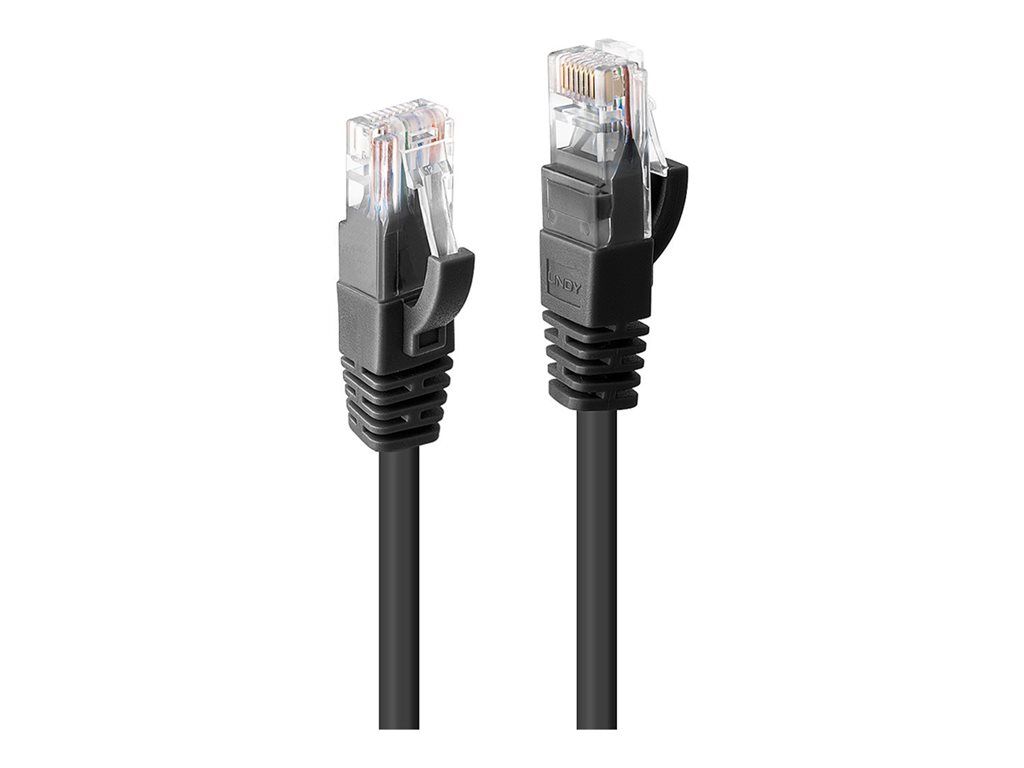 Lindy Network Cable - RJ-45 (M) to RJ-45 (M) - UTP - CAT 6 - Molded, Hookless, Locked - Black