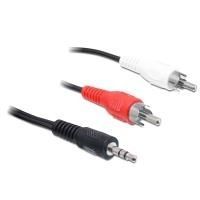 Delock 10m Audio Cable, 2x RCA Male to Mini Stereo 3.5mm Male - Black