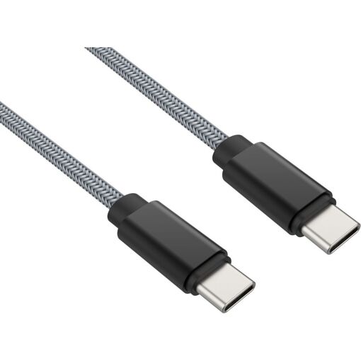 Câble Adeqwat USB-C vers USB-C, 2 mètres, Gris