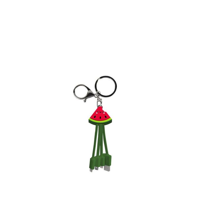 Yello Koko 3-in-1 Cable Andy USB-A to Micro USB, USB-C, and Lightning in Strawberry Red
