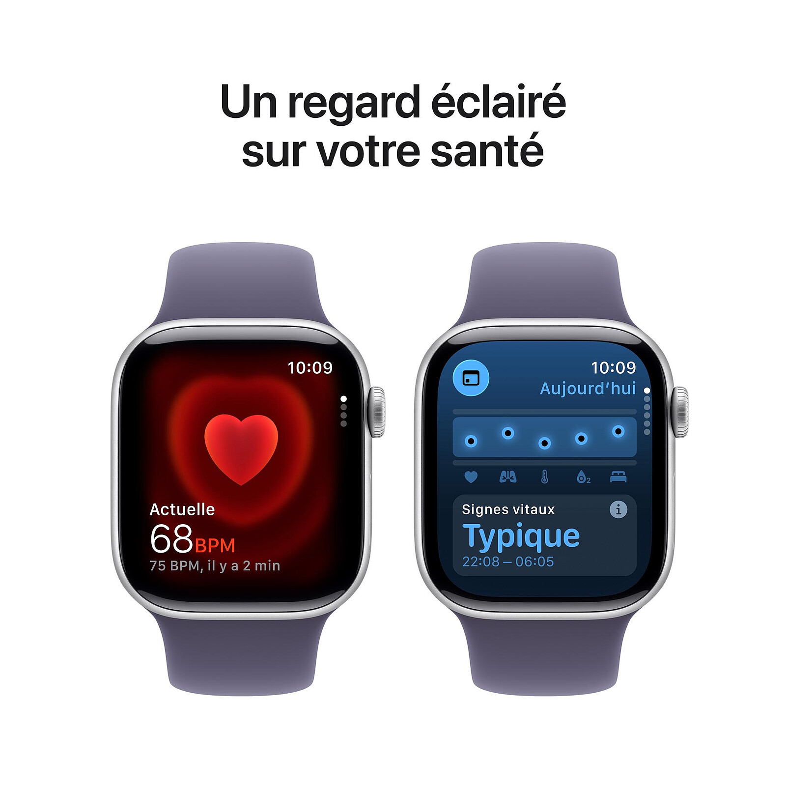 Apple Watch Series 11 GPS 42 mm Aluminium Silver Sport Wristband Purple S/M