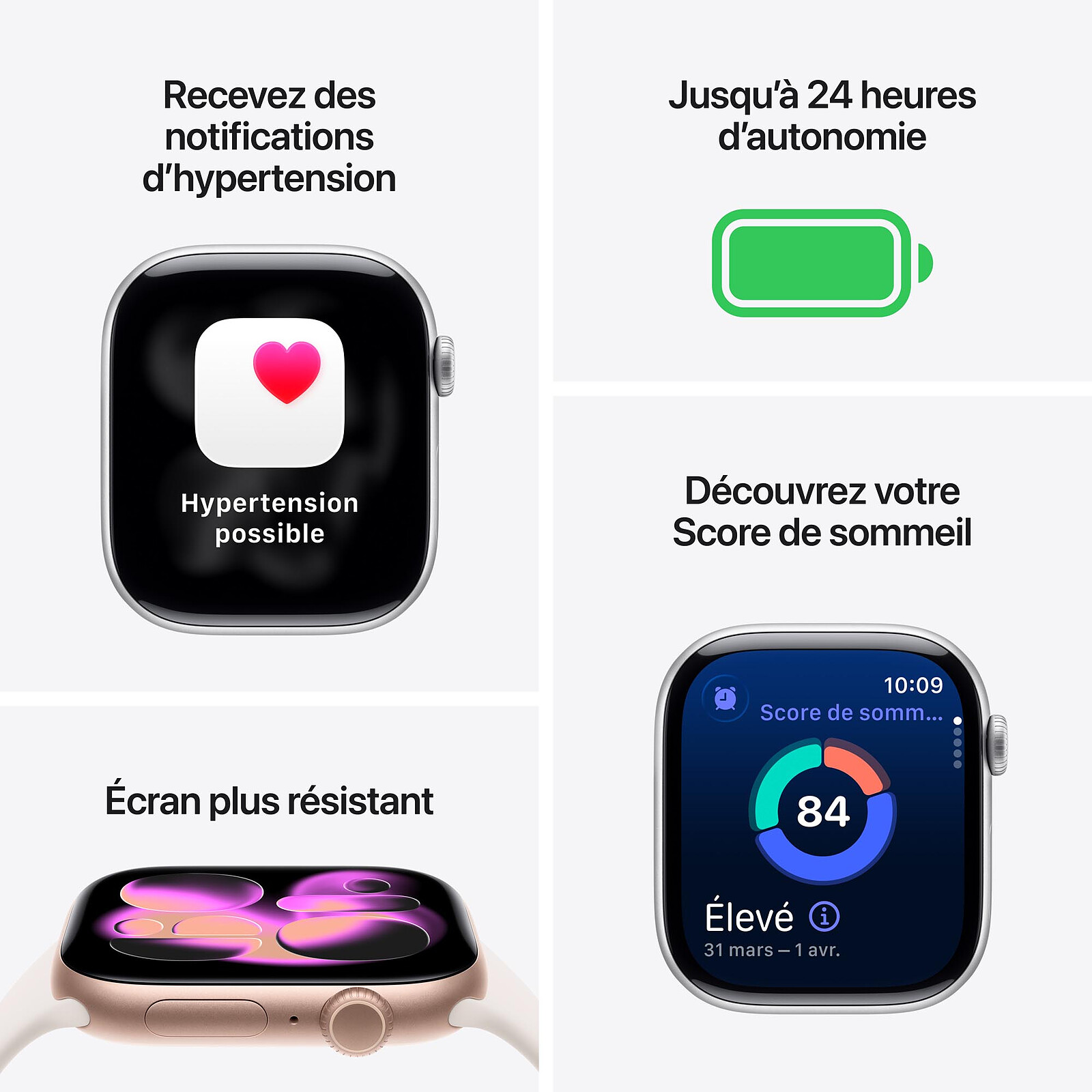 Apple Watch Series 11 GPS 42 mm Aluminium Silver Sport Wristband Purple S/M