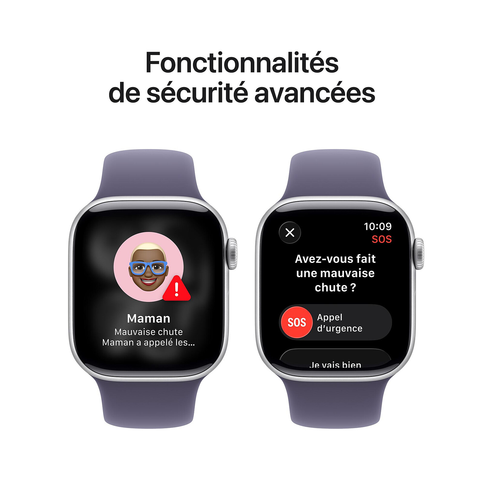 Apple Watch Series 11 GPS 42 mm Aluminium Silver Sport Wristband Purple S/M