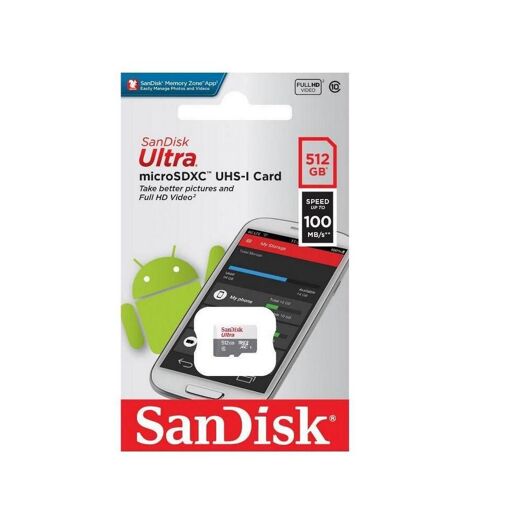 SanDisk Ultra MicroSD Card 512GB (SDSQUNR-512G-GN3MN) up to 100MB/s