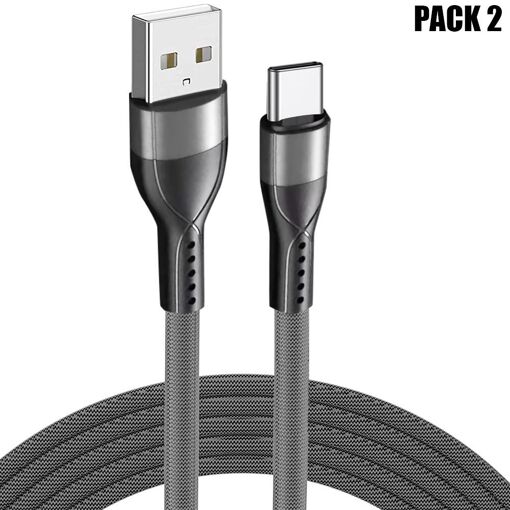 Câbles de charge rapide USB-C vers Samsung 3A, 1 mètre Gris - Lot de 2 E.F.Connection