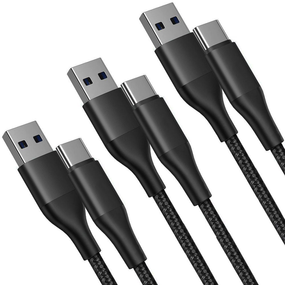 Paquete de 3 cables USB-C a USB-A de 1 metro, carga rapida 3A para la serie Samsung Galaxy M