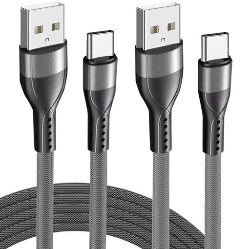Câble USB-C de charge rapide 3A (lot de 2) en nylon mince 1M gris pour Xiaomi 13 Pro, 13 Ultra et autres