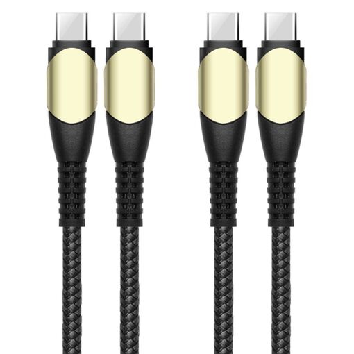 E.F.Connection 60W USB-C to USB-C Cable (2 Pack) - 1m Black