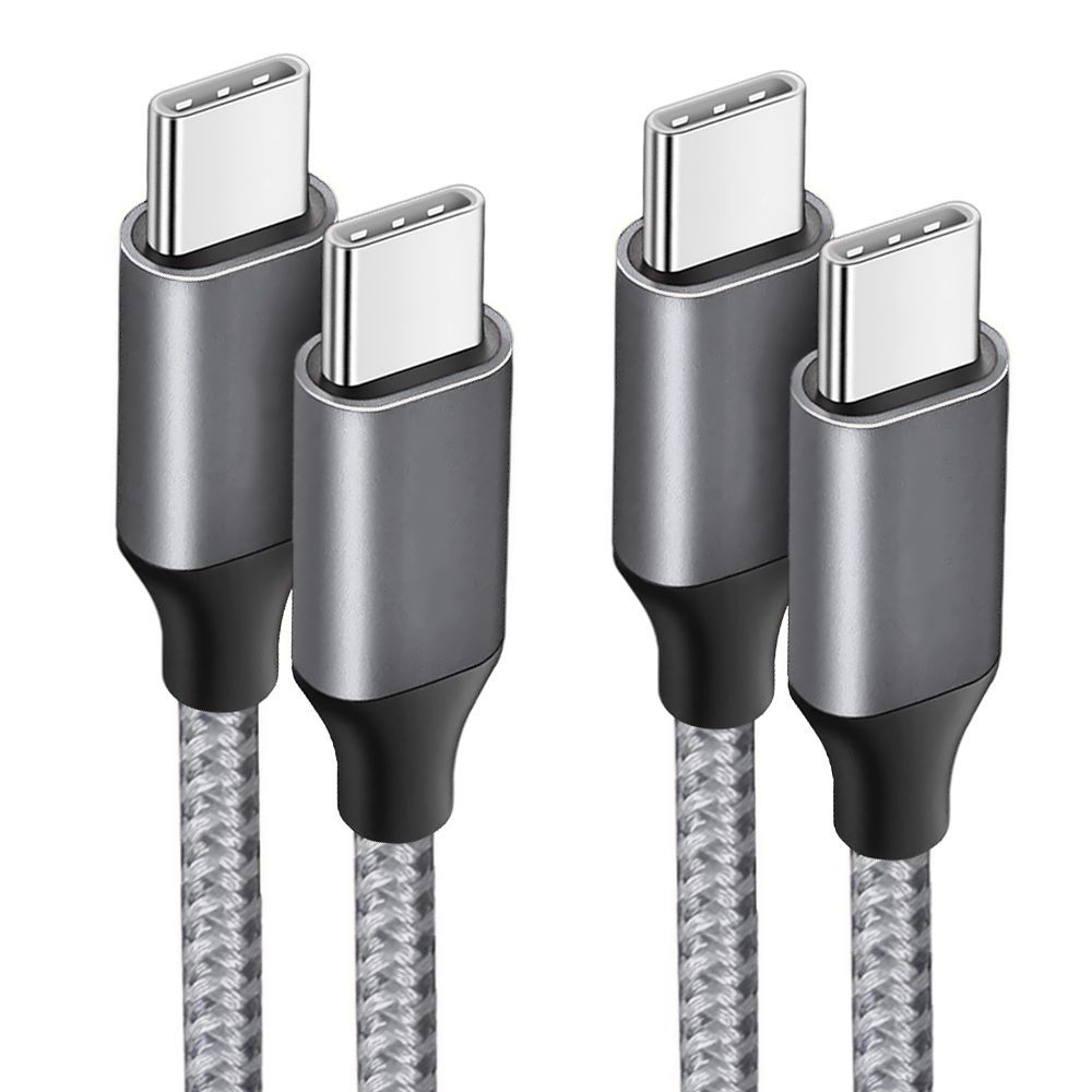 Câble USB-C vers USB-C Charge Rapide 3A (2x) - Nylon Renforcé Gris 1M - E.F.Connection pour Xiaomi 12/12T Pro 13 Ultra 11i 11T Pro Mi 11 Lite