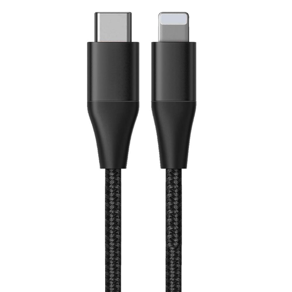 USB-C to Lightning Fast Cable 3A for iPhone 14 Pro Max, 14 Plus, 13 Pro Max, 12 - Reinforced Nylon 1M Black - E.F.Connection