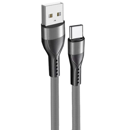 Câble de charge rapide USB-C 3A pour Samsung Galaxy - Nylon fin 1M Gris