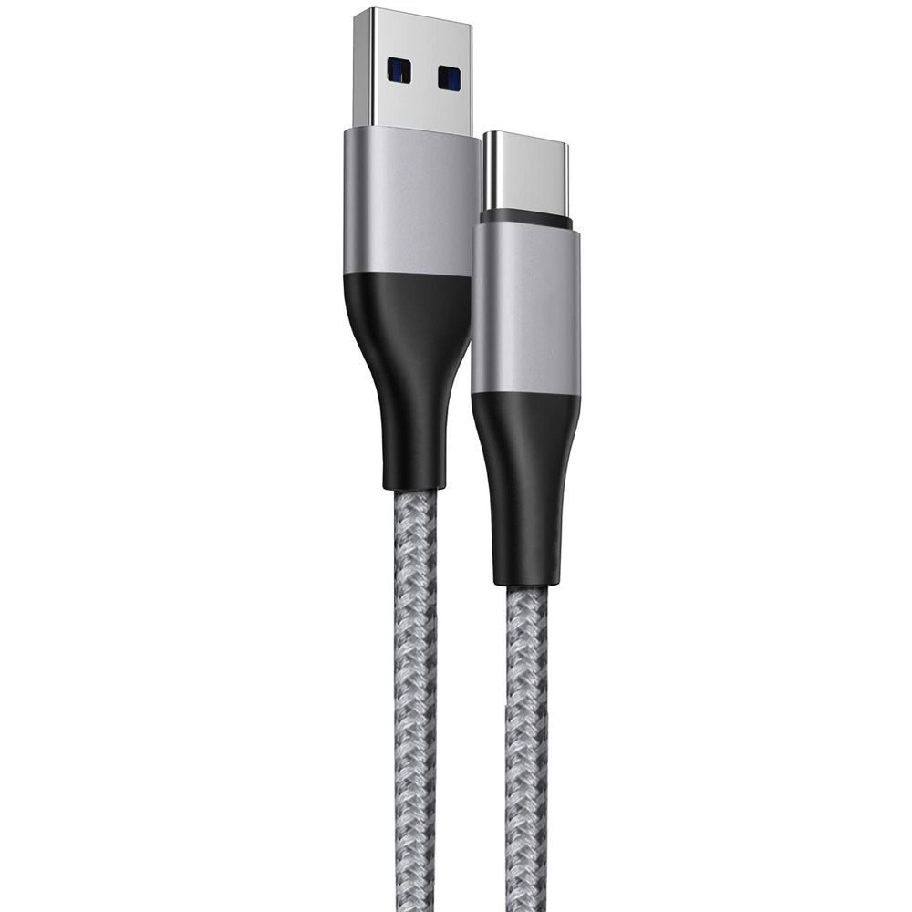 Cable de carga rápida USB-C 3A para Xiaomi 13 Ultra, 13 Pro y otros - Nylon trenzado gris 1 metro - E.F.Connection