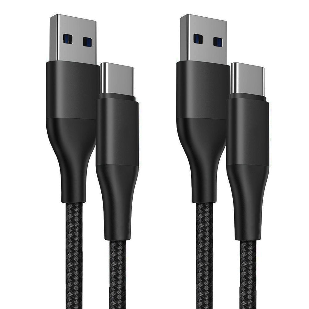 E.F.Connection USB-C Quick Cable Set (2x 3A, 1 Meter) for Xiaomi Redmi 9/9A/9C/9T/10A/10C/11A - Black