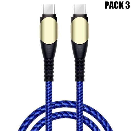 Lot de 3 câbles USB-C vers USB-C rapides 60W pour les appareils OPPO