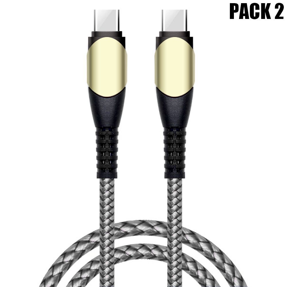 E.F.Connection 60W Quick Charge USB-C to USB-C Cable (1M, Grey Nylon Reinforced) for OPPO A Series