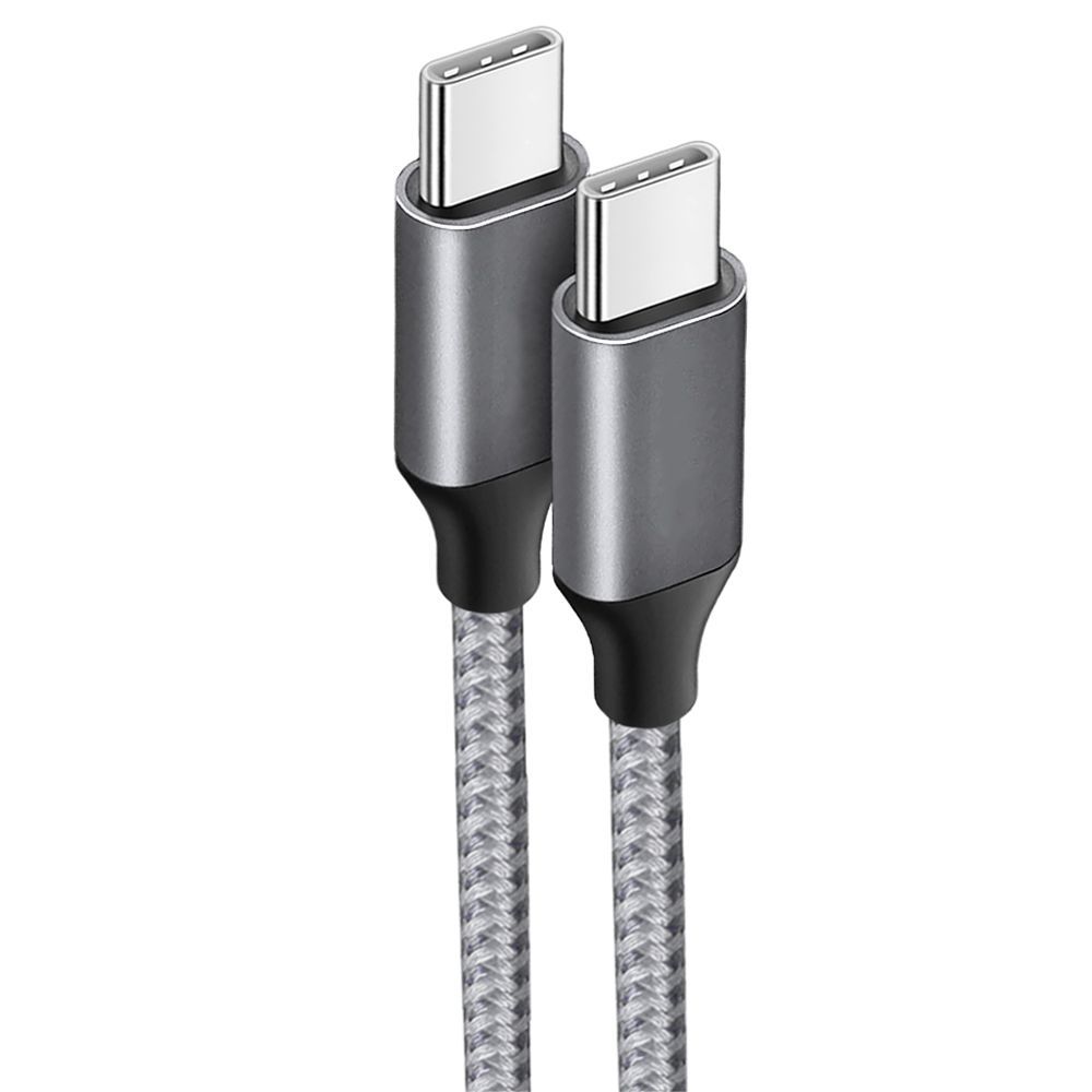 Câble USB-C vers USB-C de charge rapide 3A E.F.Connection en nylon renforcé gris 1m