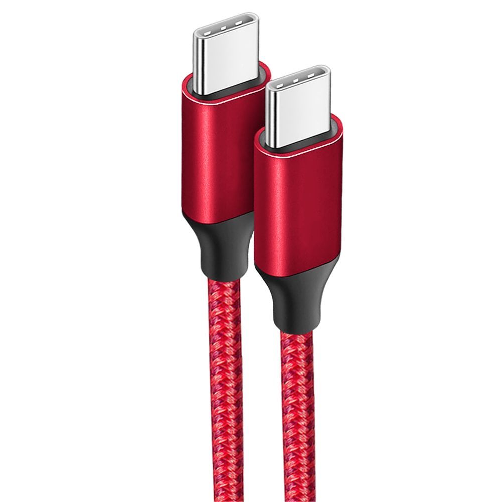 Câble USB-C vers USB-C Rapide 3A E.F.Connection - Nylon Renforcé 1M Rouge