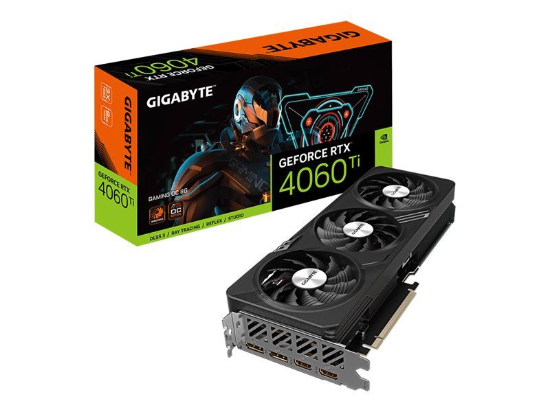 Gigabyte GeForce RTX 4060 Ti Gaming OC 8G - Graphics Card - GeForce RTX 4060 Ti - 8GB GDDR6 - PCIe 4.0 - 2 x DisplayPort, 2 x HDMI