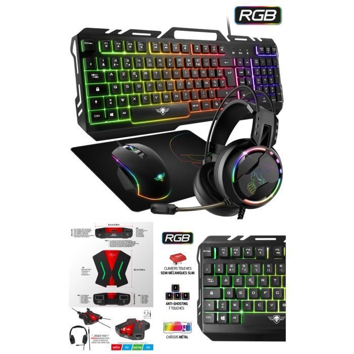 Kit de periféricos de juego Spirit Of Gamer GAMER PRO-ULTIMATE MKH5 RGB cableado con comodidad óptima
