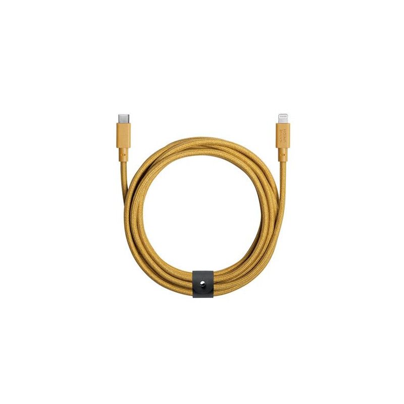 Cable Native Union Belt XL USB-C a Lightning de 3 metros para iPhone/iPad/AirPods - Amarillo