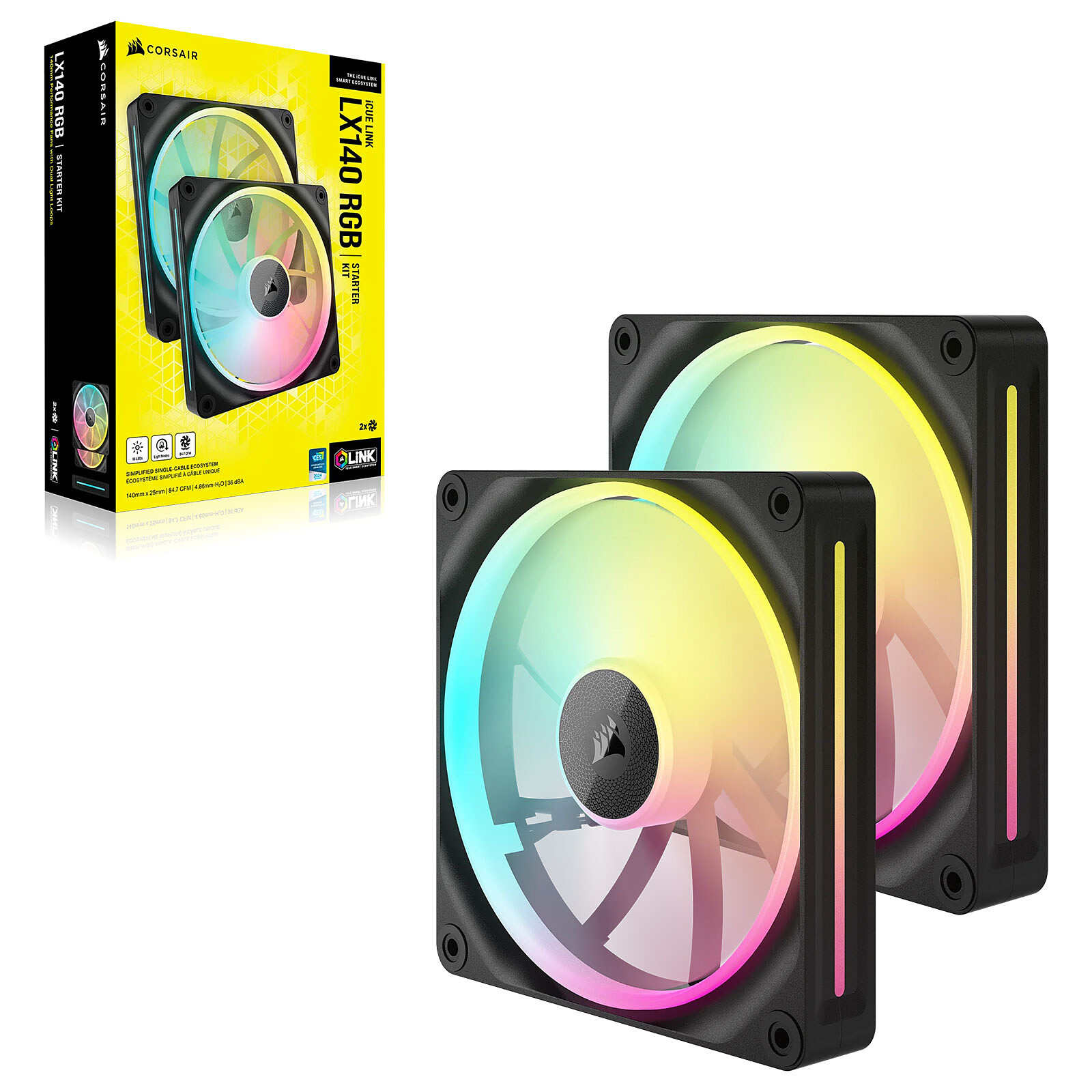 Corsair iCUE LINK LX140 RGB Dual Pack (Black)