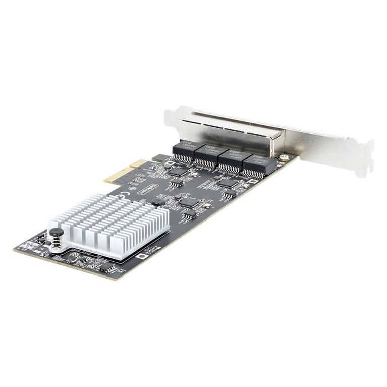 StarTech 4-Port 2.5Gbps Network Card, Intel I225-V - Network Adapter - PCIe 2.0 x4 - 10M/100M/1G/2.5 Gigabit Ethernet x 4 - Black