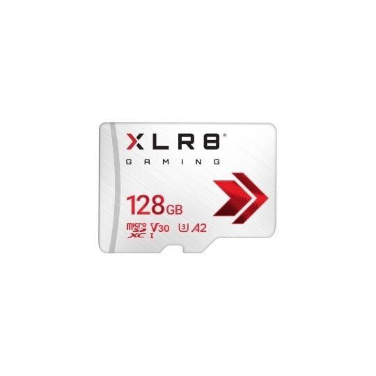 PNY XLR8 Gaming Class 10 U3 V30 Micro SD Card - 128GB - White (PSDU128V32100XR-GE)