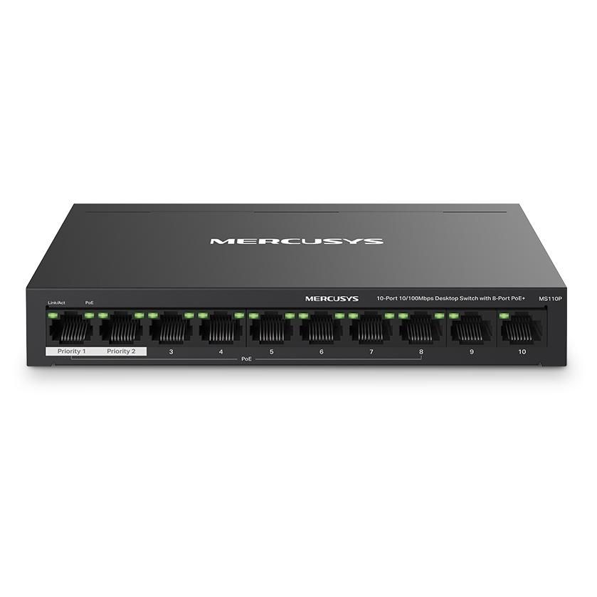 Mercusys Managed Network Switch MS110P (10/100 Ethernet, PoE)