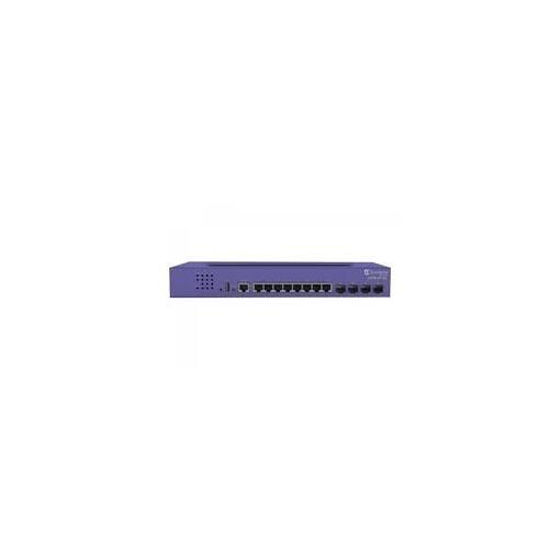 Commutateur réseau géré Extreme Networks X435-8T-4S (10/100/1000 Ethernet) avec connexion Ethernet et support PoE, 1U violet