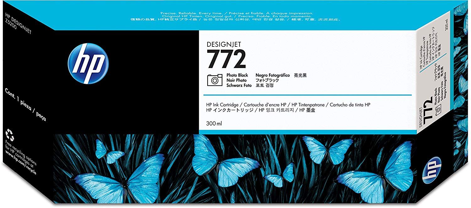 HP Photo Ink Cartridge 772, 300ml Black (CN633A)