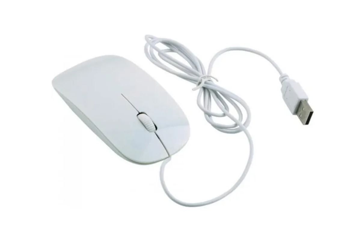 Ratón informático cableado USB Hobby Tech - Blanco