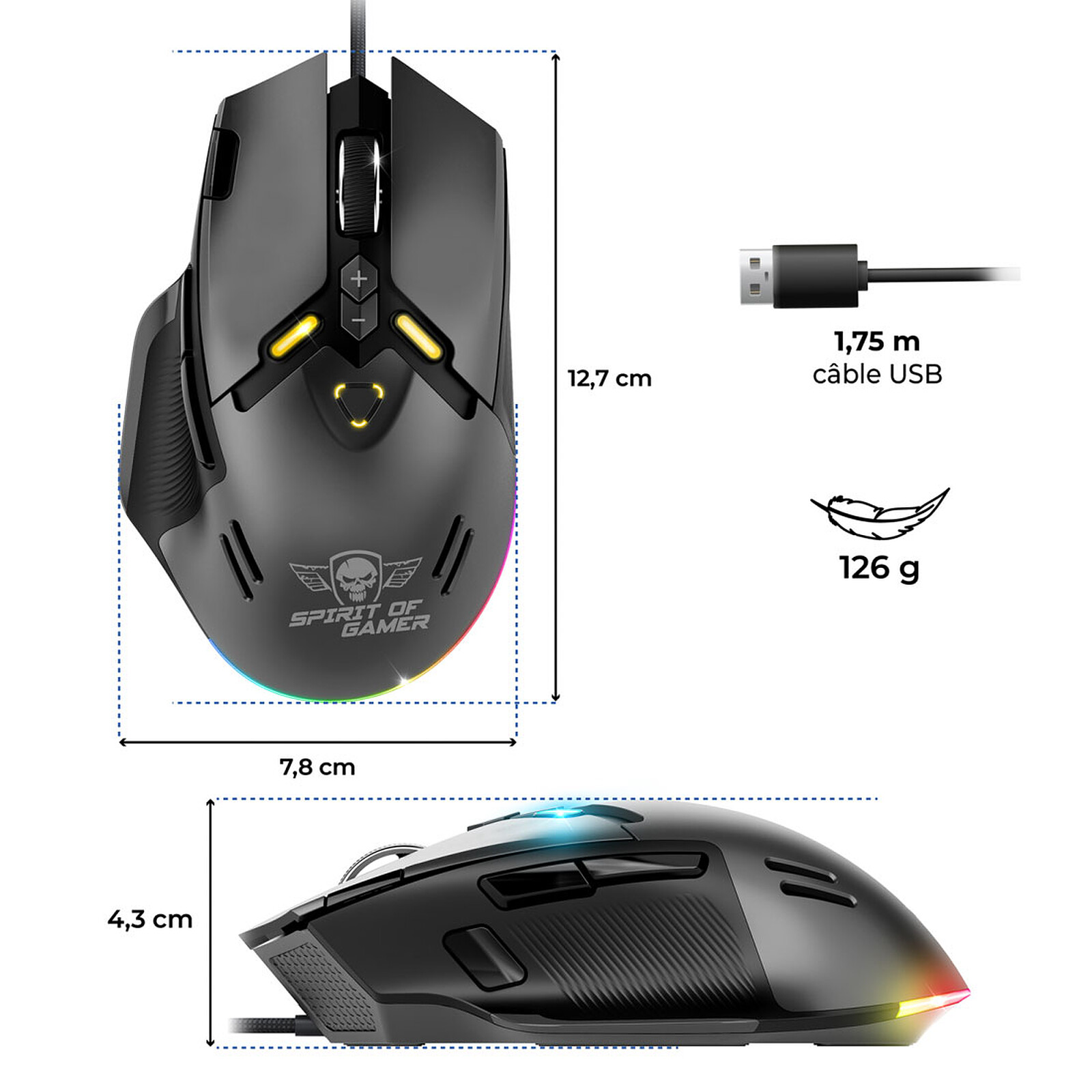Spirit of Gamer Elite M60 (Negro)