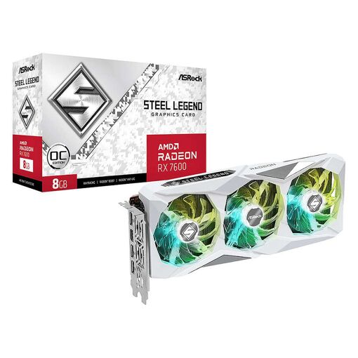 Carte graphique ASRock Radeon RX 7600 Steel Legend 8 Go, 8192 Mo GDDR6