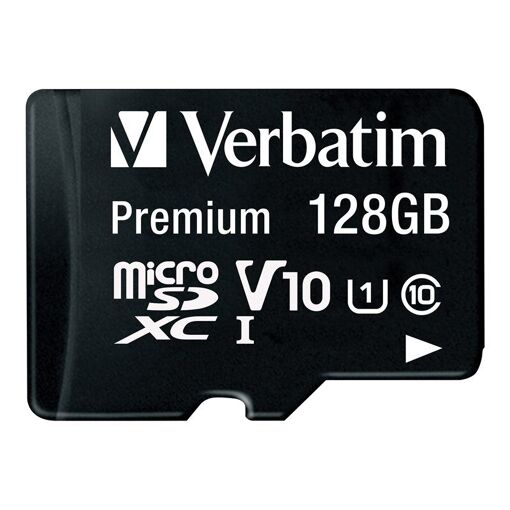 Verbatim Premium Flash Memory Card (SD Adapter Included) - 128GB - UHS Class 1/Class 10 - 300x - microSDXC UHS-I