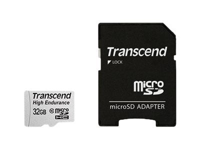 Tarjeta de memoria flash Transcend Alta Resistencia (adaptador microSDHC - SD incluido) - 32 GB - UHS-I U1 / Clase 10 - SDHC