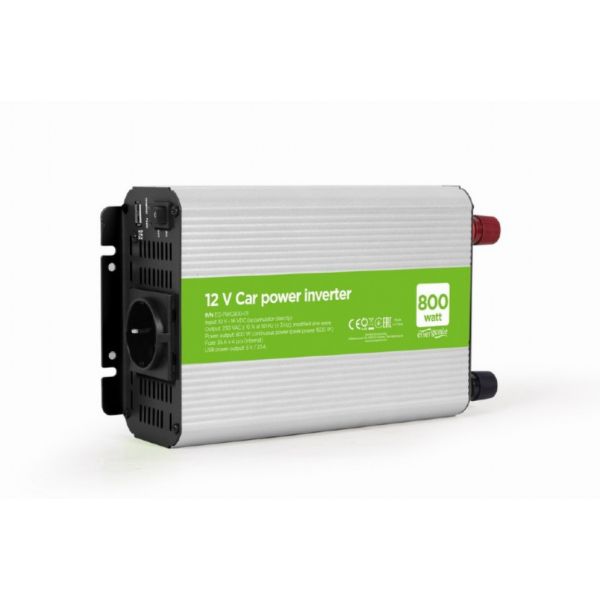 Gembird 800W Car Power Adapter & Inverter Auto (Gray)